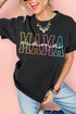 Black MAMA Crew Neck Graphic Tee